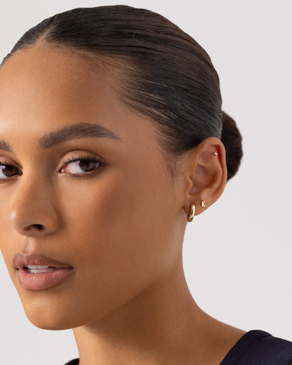 Initial Letter Flatback Earrings