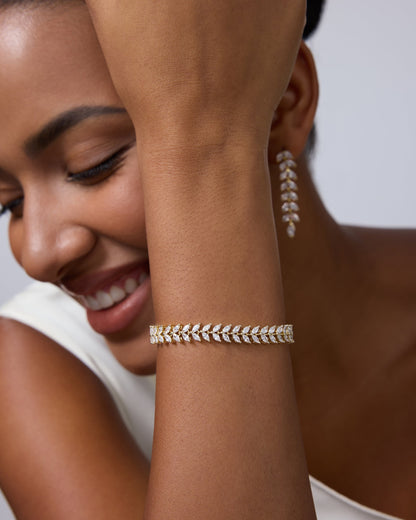 Marquise Leaf Tennis Bracelet