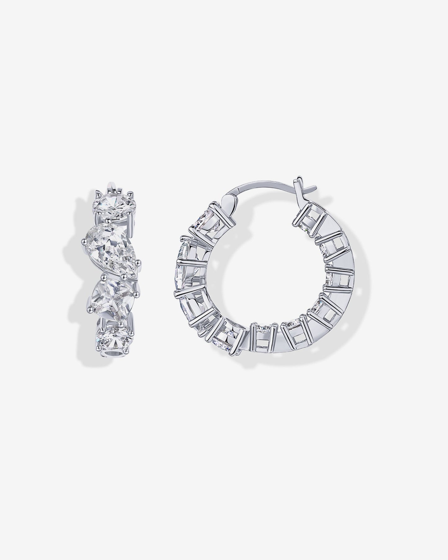 Inside-Out Mixed CZ Hoops