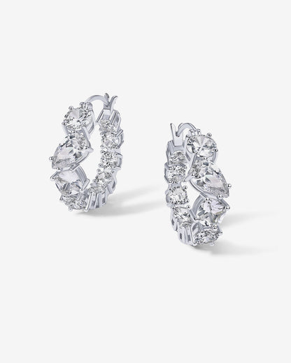 Inside-Out Mixed CZ Hoops