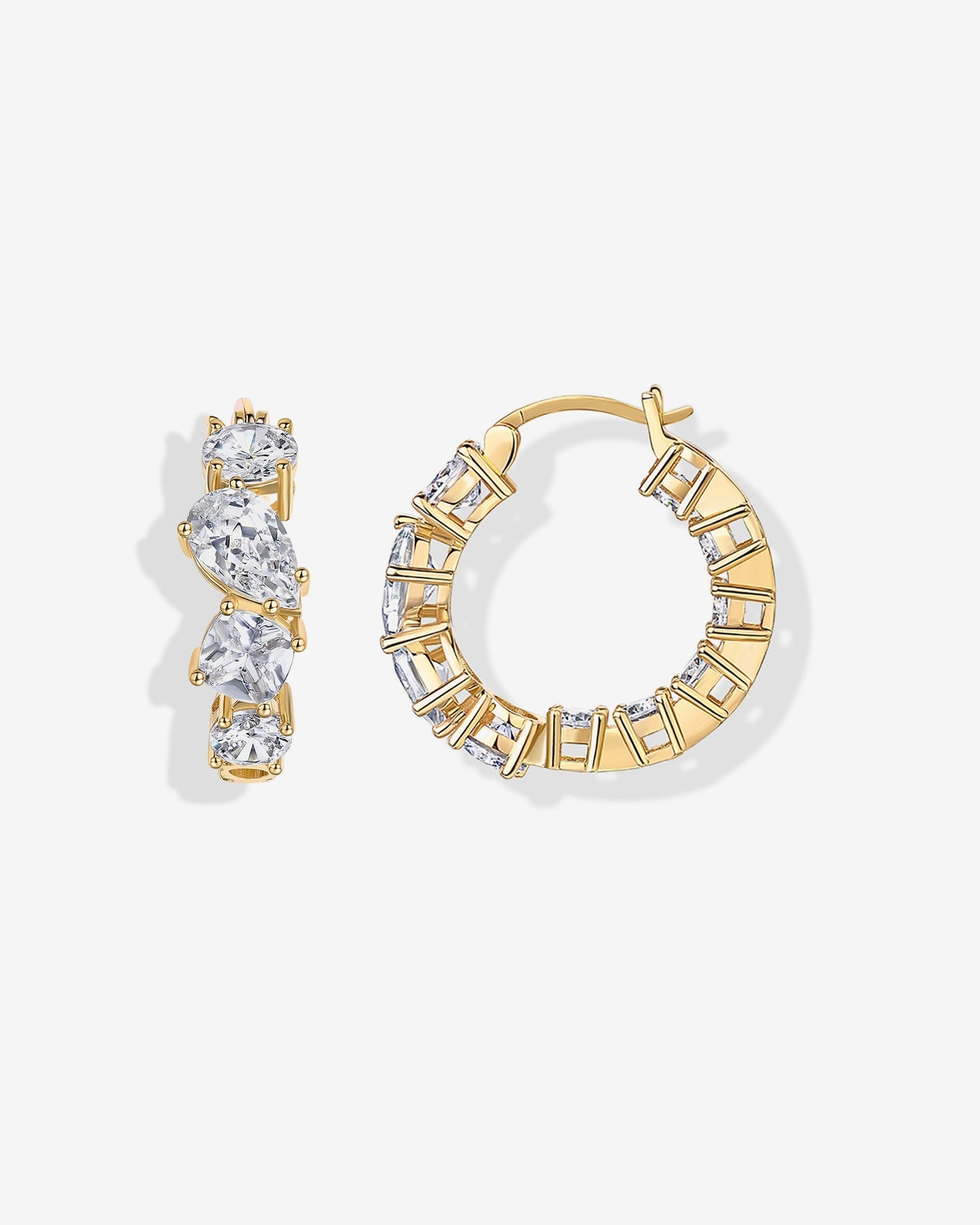Inside-Out Mixed CZ Hoops