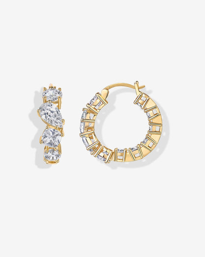 Inside-Out Mixed CZ Hoops