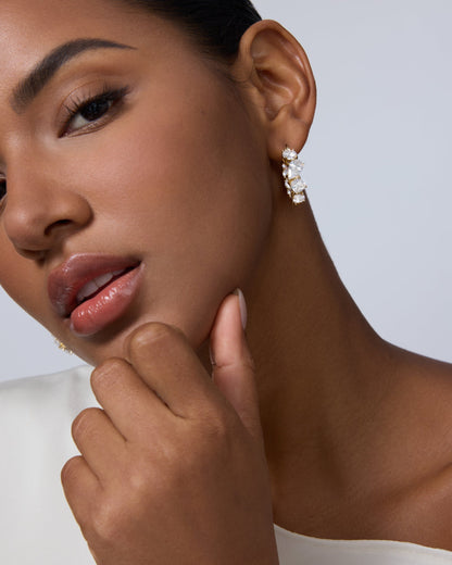 Inside-Out Mixed CZ Hoops