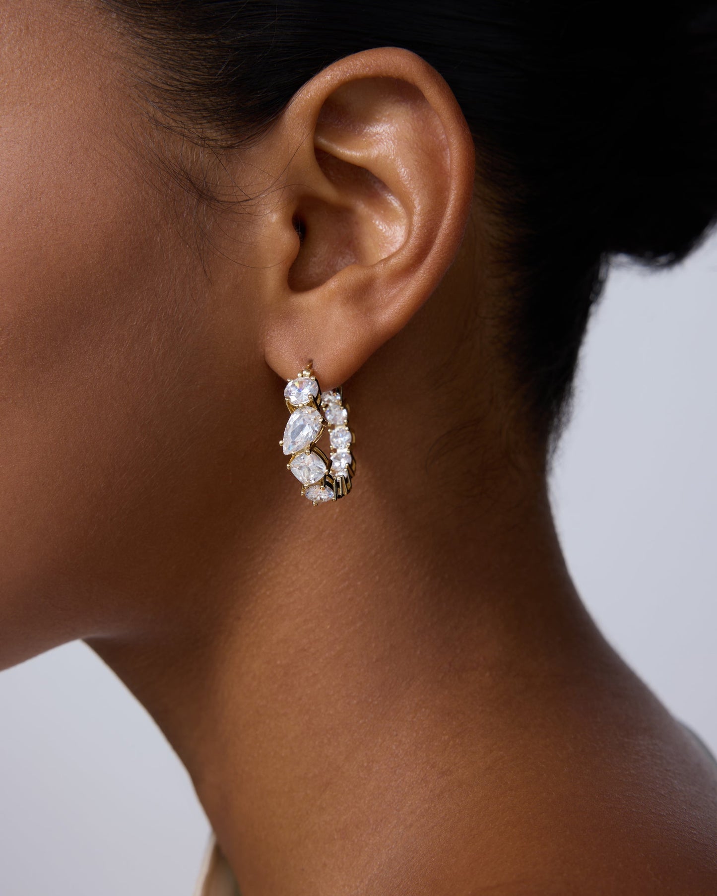 Inside-Out Mixed CZ Hoops