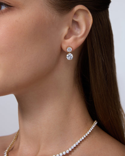 Double Drop Bridal Earrings
