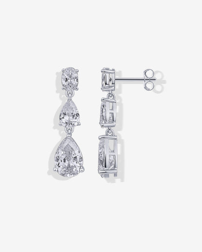 Pear Cubic Zirconia Drop Bridal Earrings