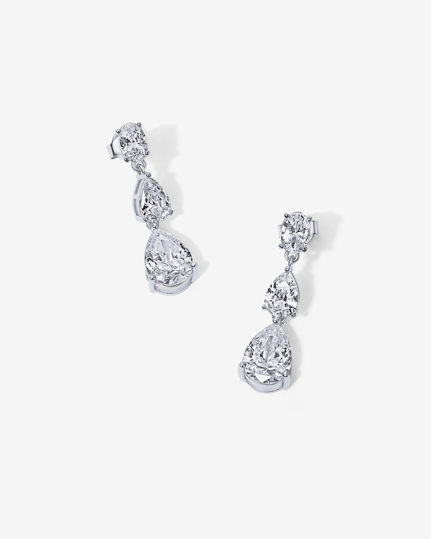 Pear Cubic Zirconia Drop Bridal Earrings