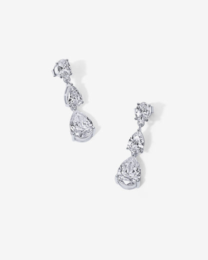 Pear Cubic Zirconia Drop Bridal Earrings
