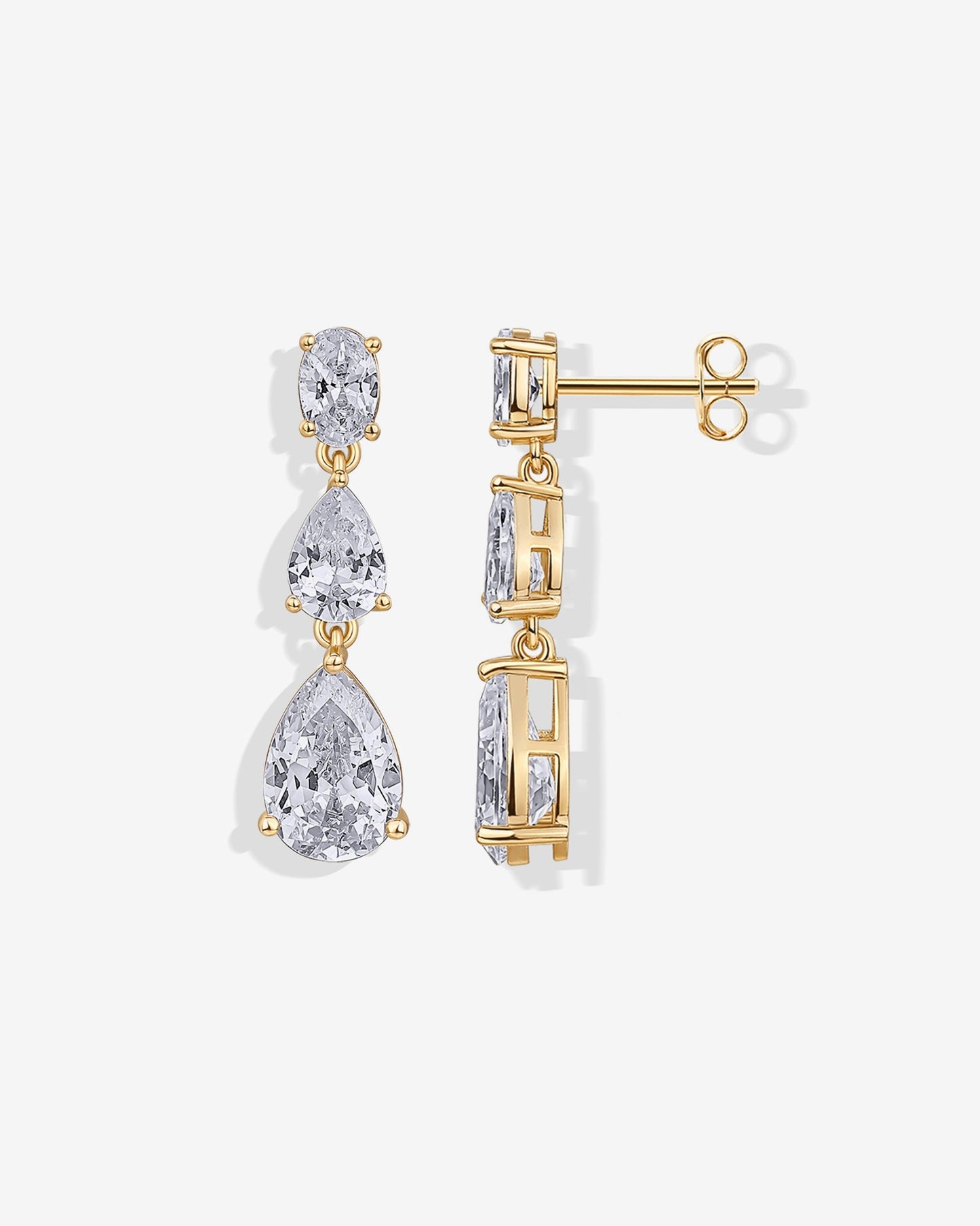 Pear Cubic Zirconia Drop Bridal Earrings