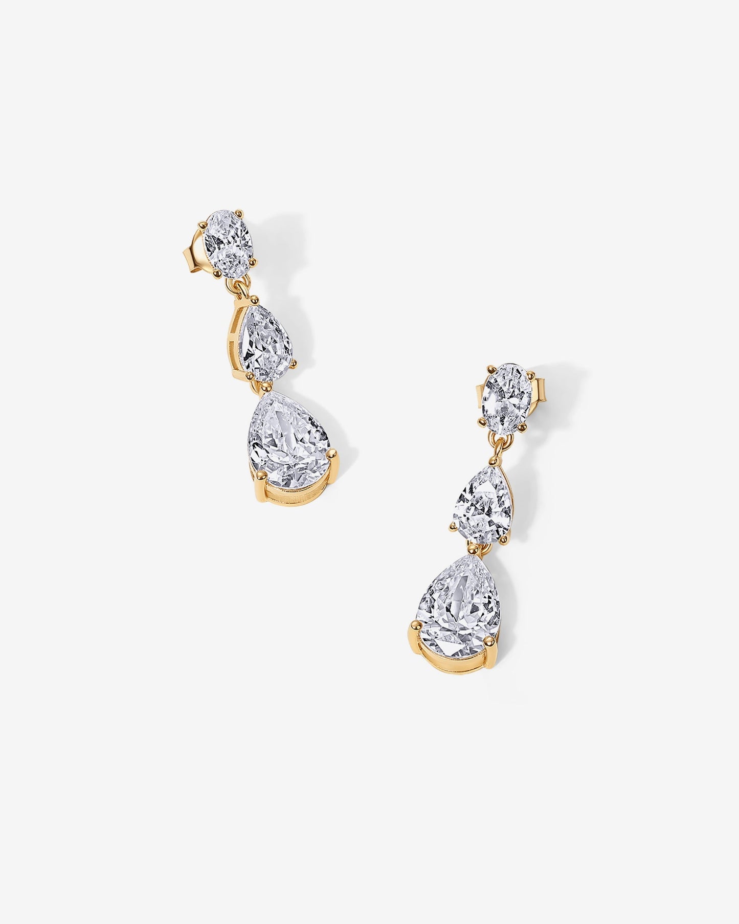 Pear Cubic Zirconia Drop Bridal Earrings