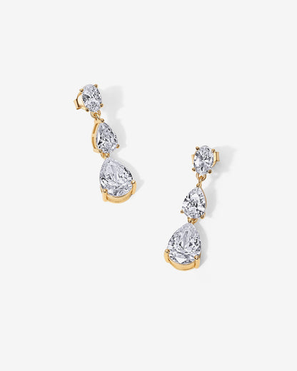 Pear Cubic Zirconia Drop Bridal Earrings