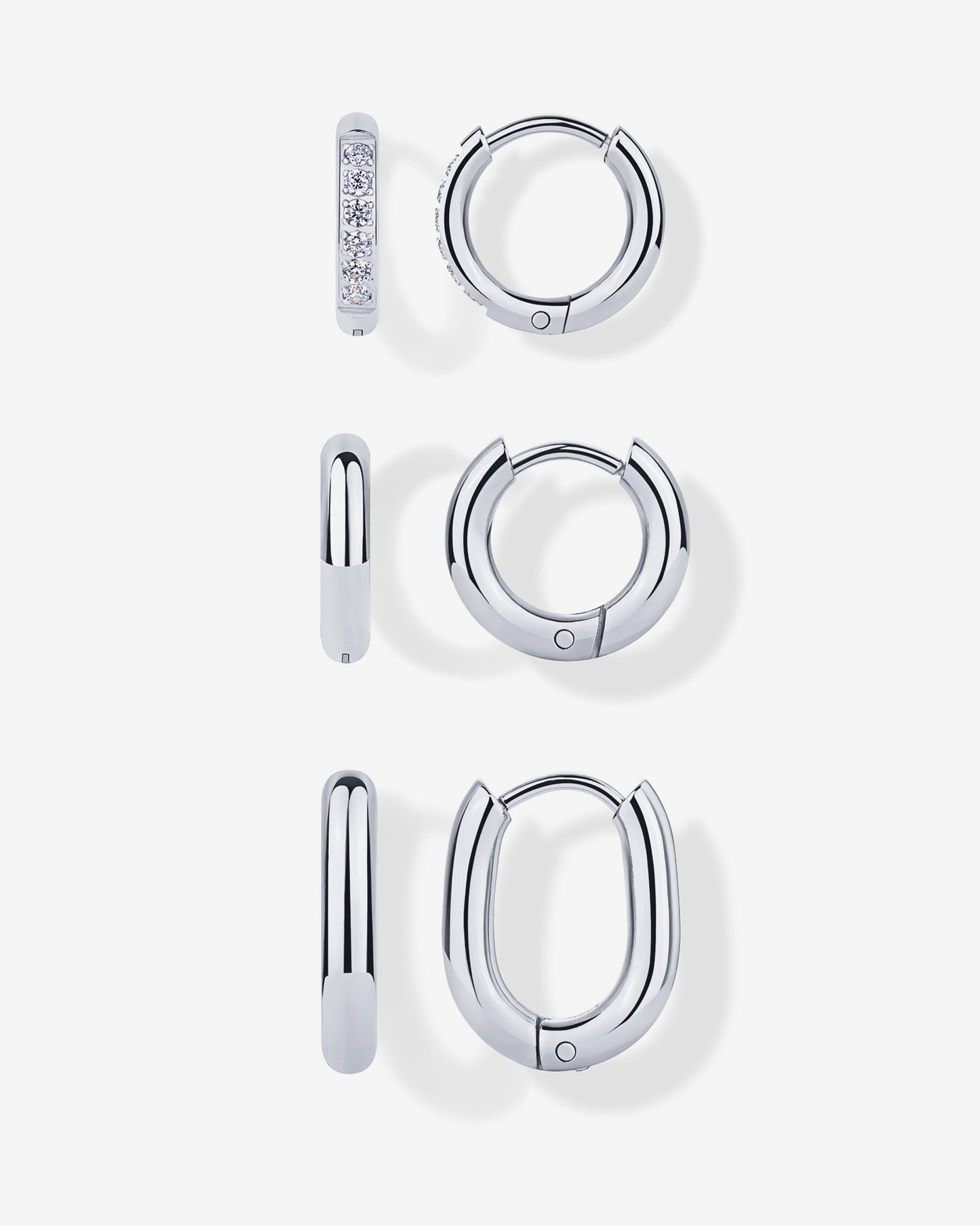 Huggie Hoop Earrings Set