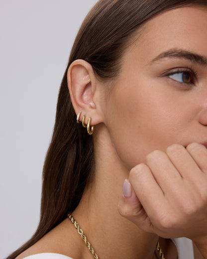 Huggie Hoop Earrings Set