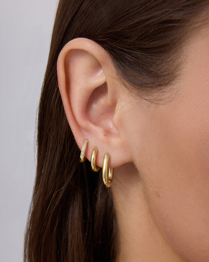 Huggie Hoop Earrings Set