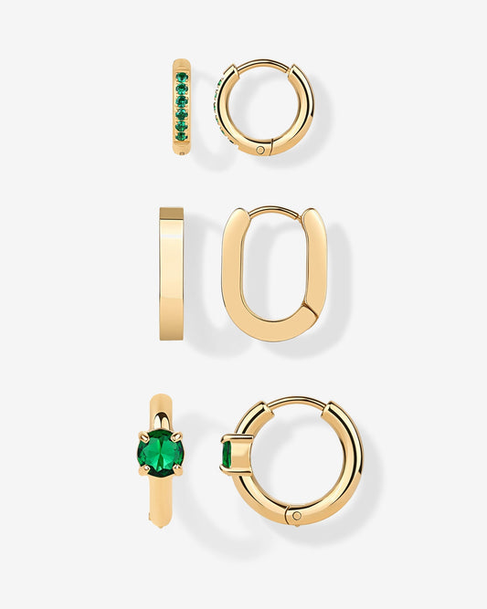 Luxe Huggie Hoop Earrings Set