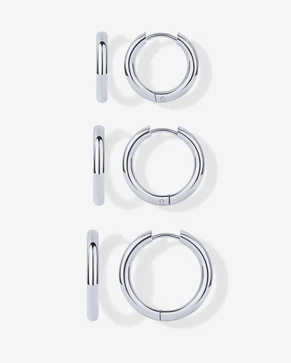 Thin Hoop Earrings Set