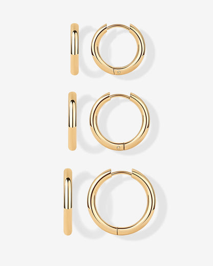 Thin Hoop Earrings Set