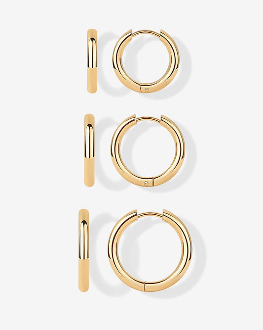 Thin Hoop Earrings Set