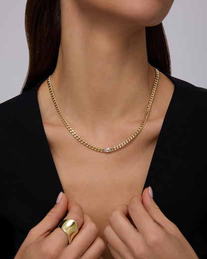CZ Cuban Link Chain Necklace