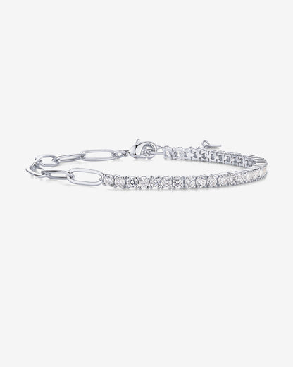 Pavé Tennis & Paperclip Bracelet