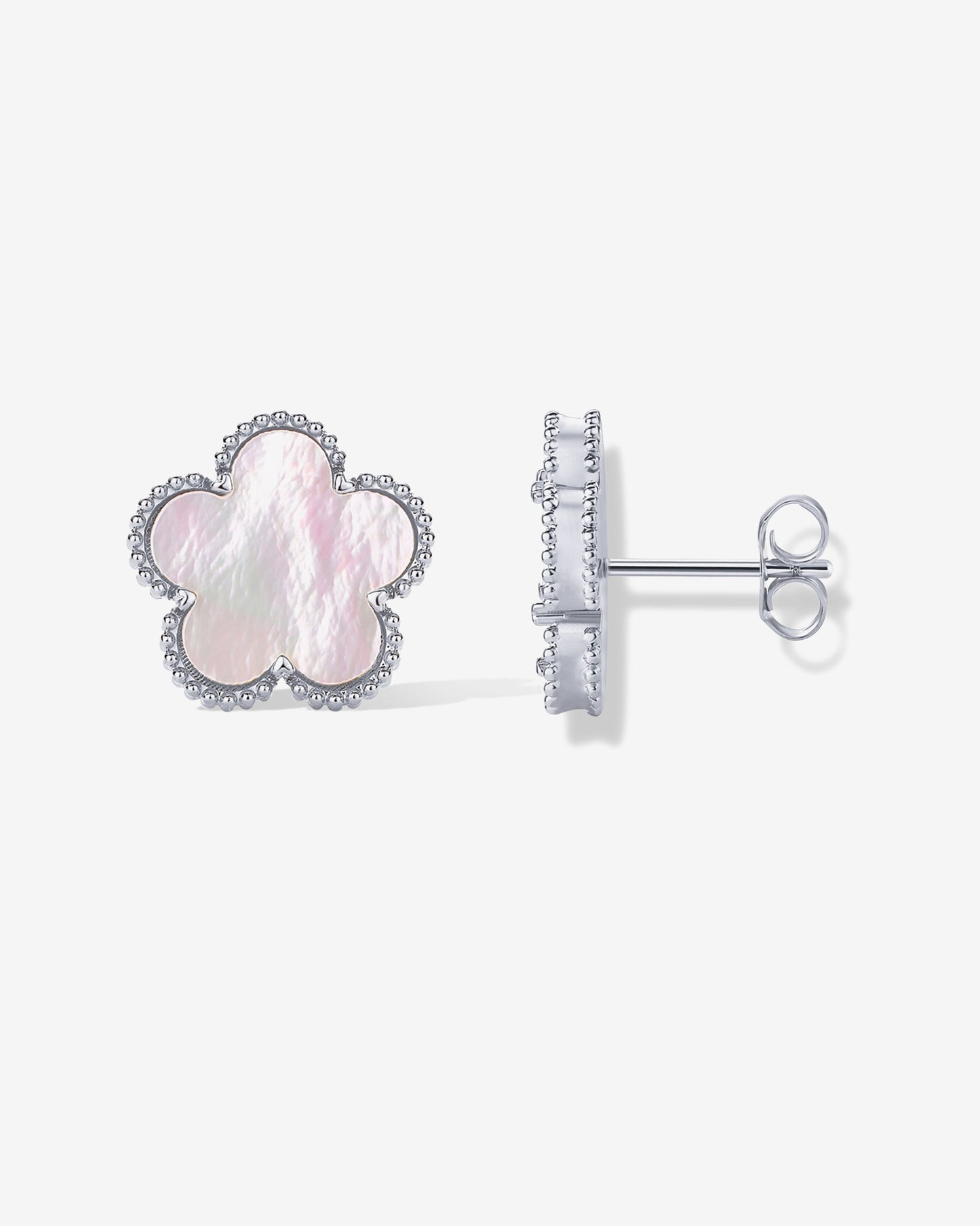 Mother of Pearl & Onyx Stud Earrings