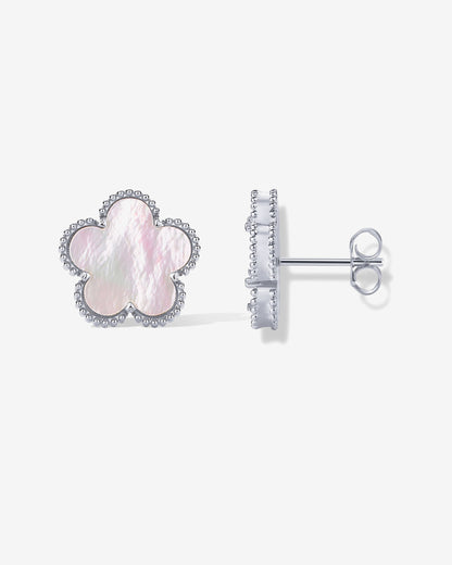 Mother of Pearl & Onyx Stud Earrings