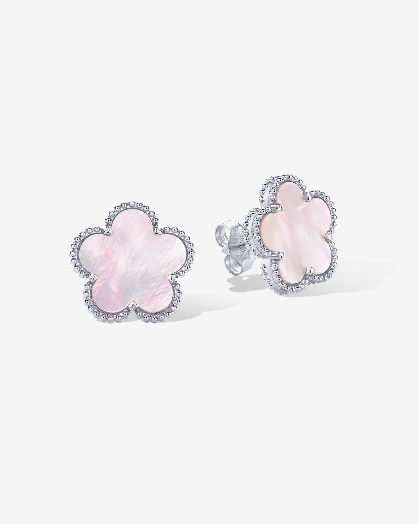 Mother of Pearl & Onyx Stud Earrings