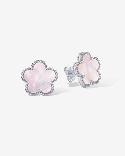 Mother of Pearl & Onyx Stud Earrings