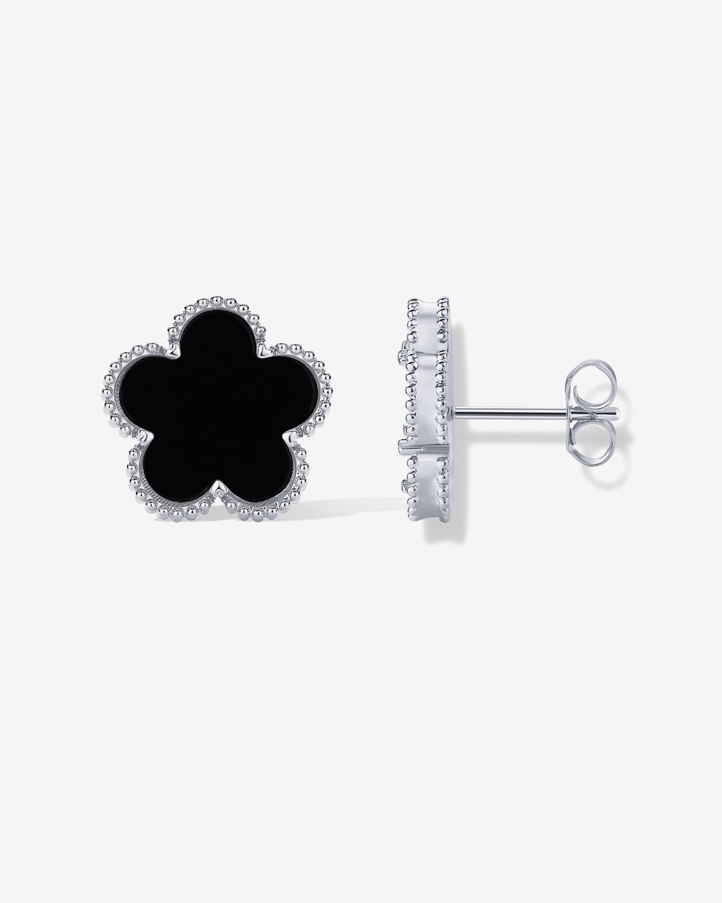 Mother of Pearl & Onyx Stud Earrings