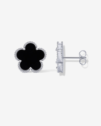 Mother of Pearl & Onyx Stud Earrings