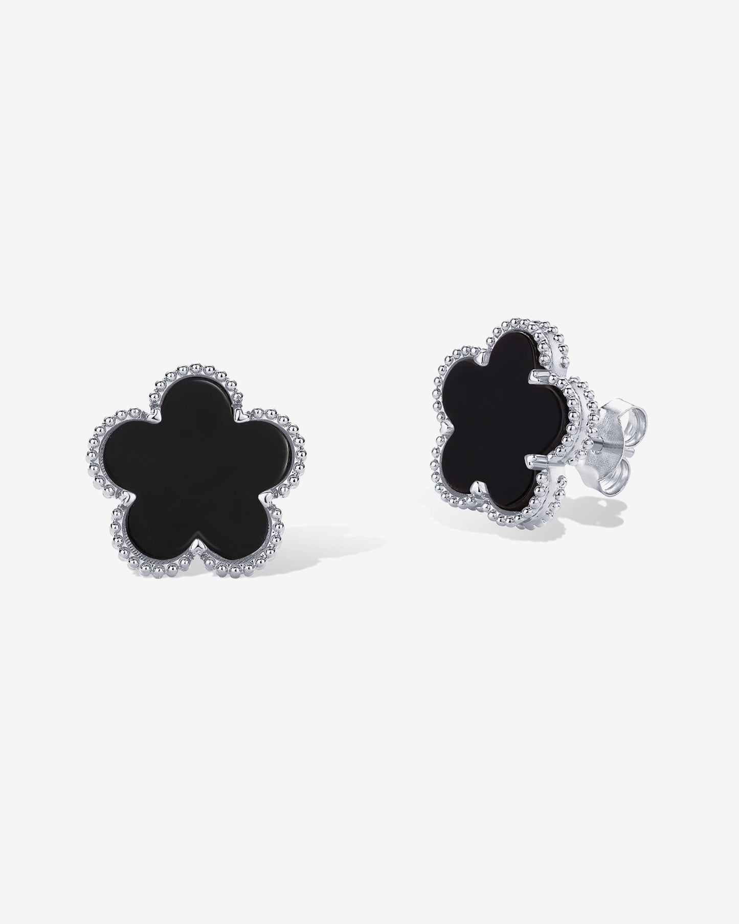 Mother of Pearl & Onyx Stud Earrings
