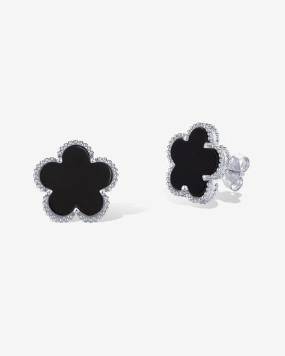 Mother of Pearl & Onyx Stud Earrings