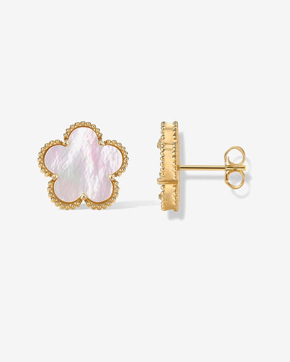 Mother of Pearl & Onyx Stud Earrings