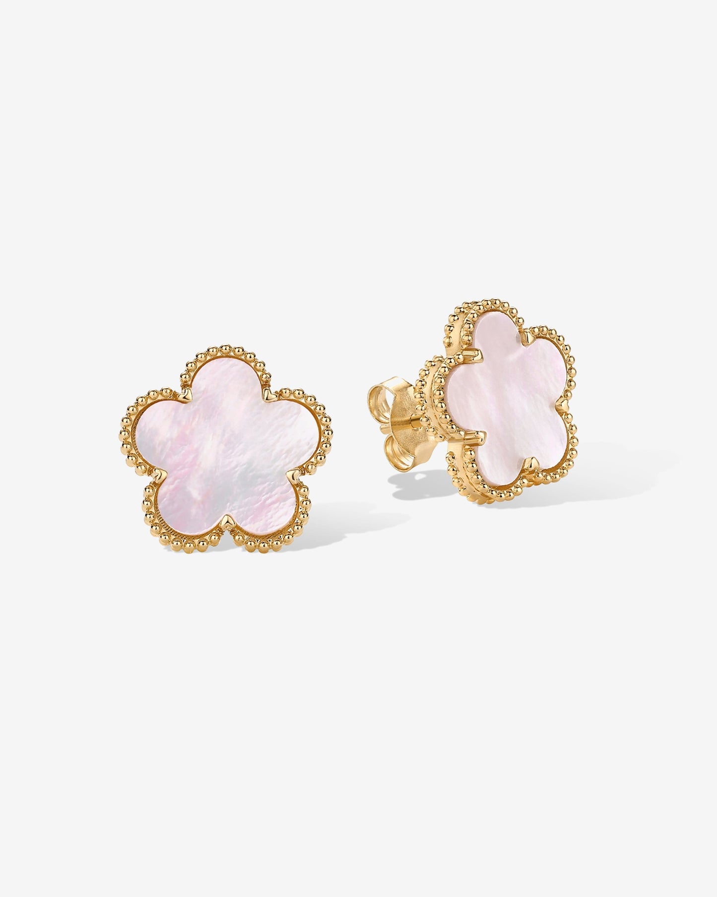 Mother of Pearl & Onyx Stud Earrings