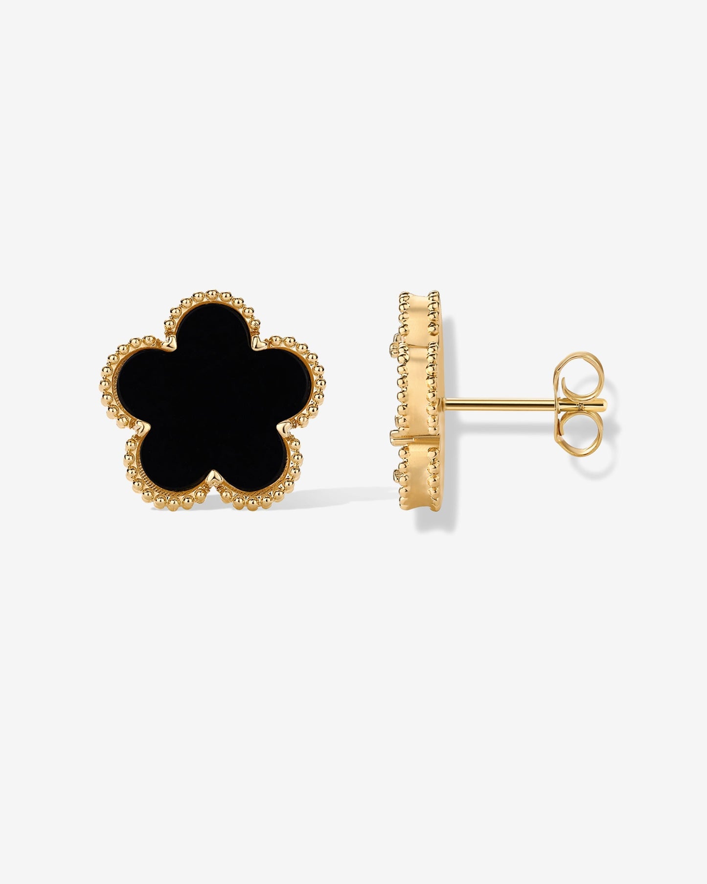 Mother of Pearl & Onyx Stud Earrings