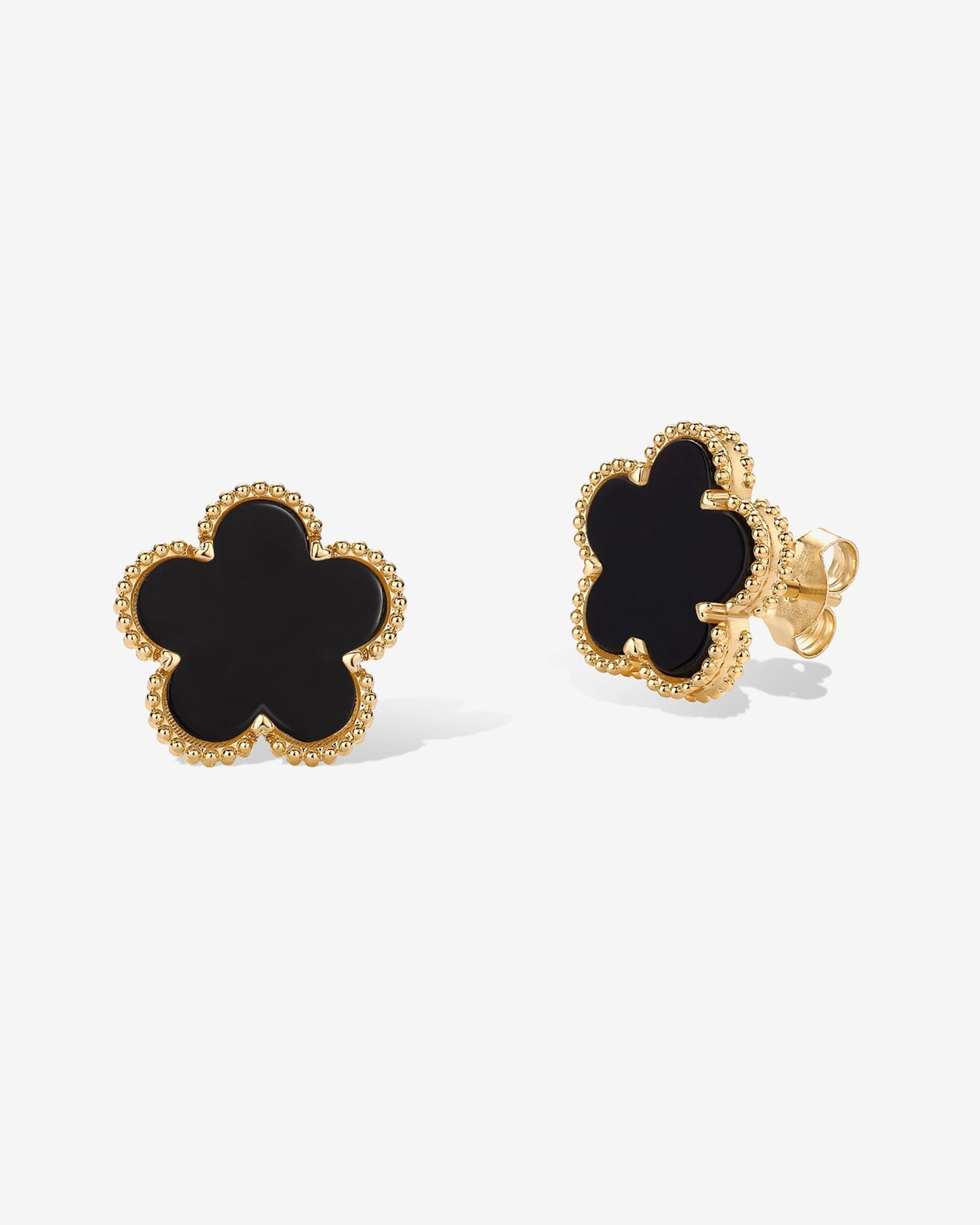 Mother of Pearl & Onyx Stud Earrings