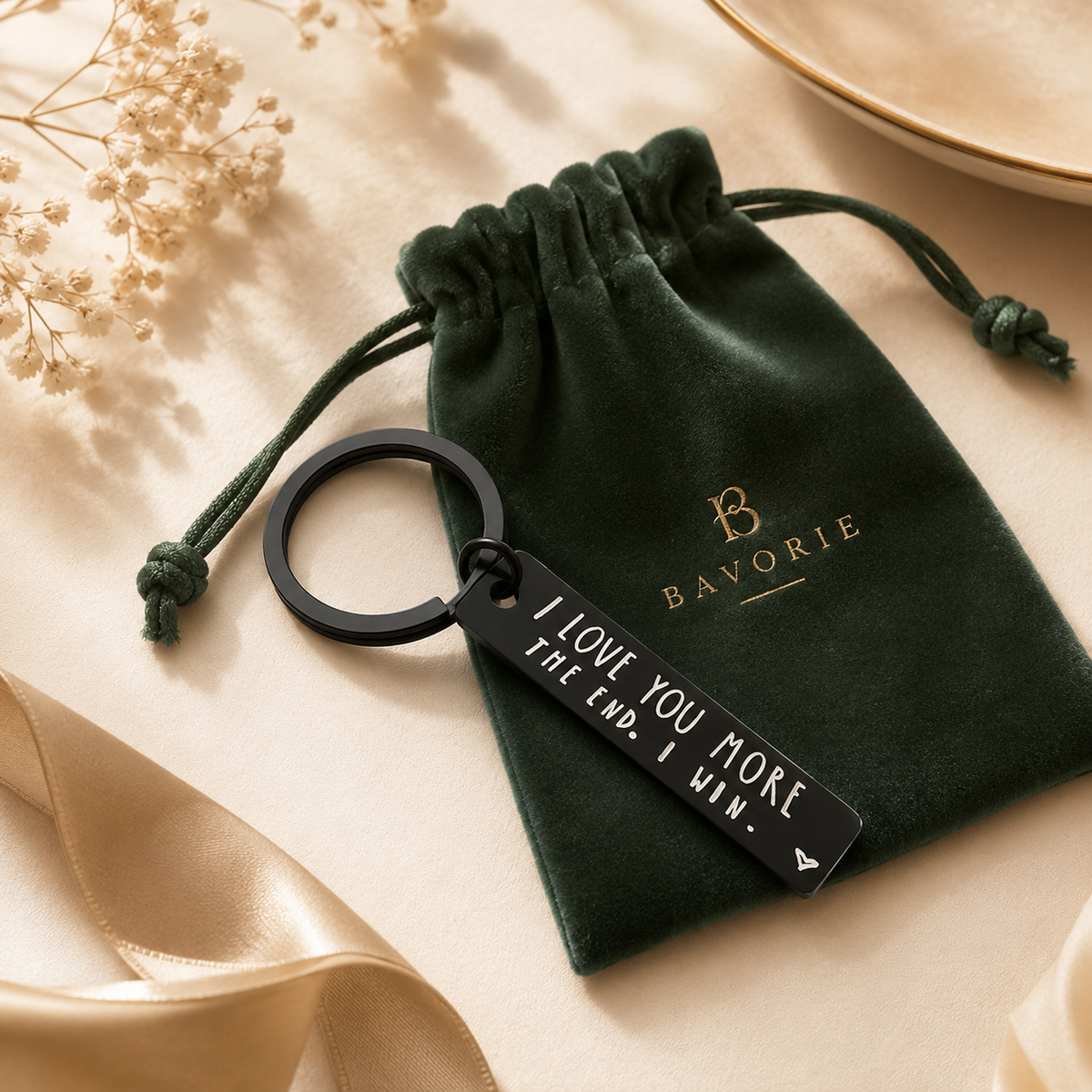 Bavorie Love You More Keepsake Keychain