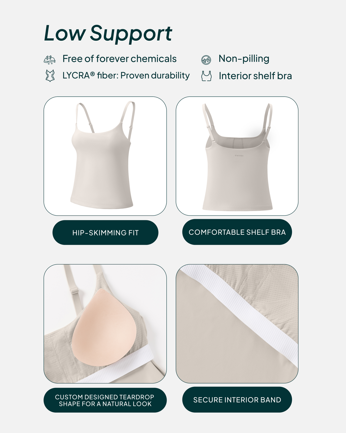 Athleisure Padded Cami Tank Top