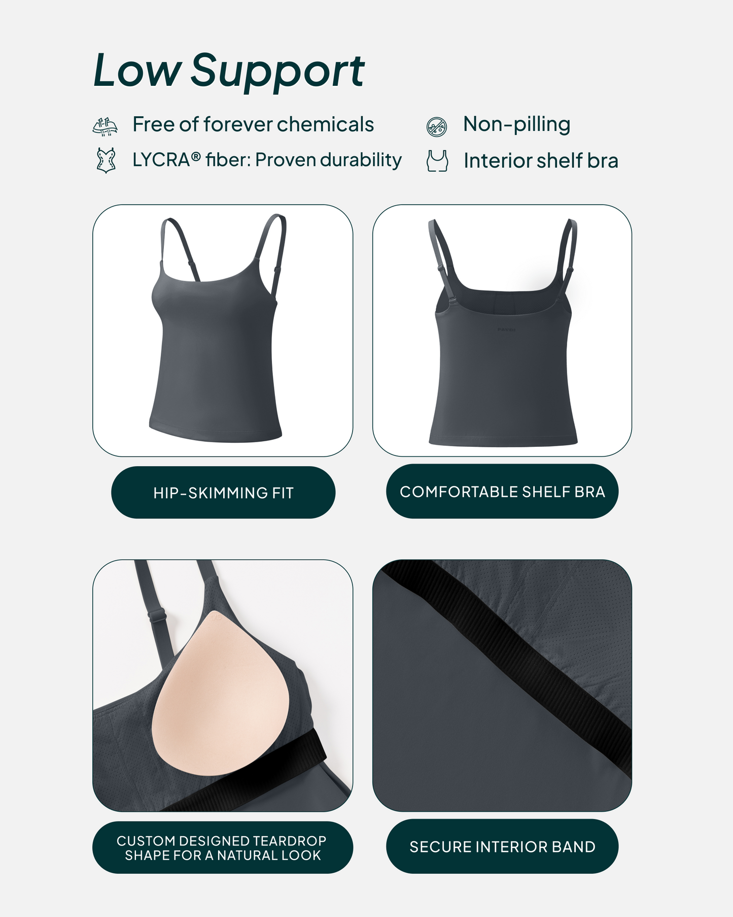 Athleisure Padded Cami Tank Top