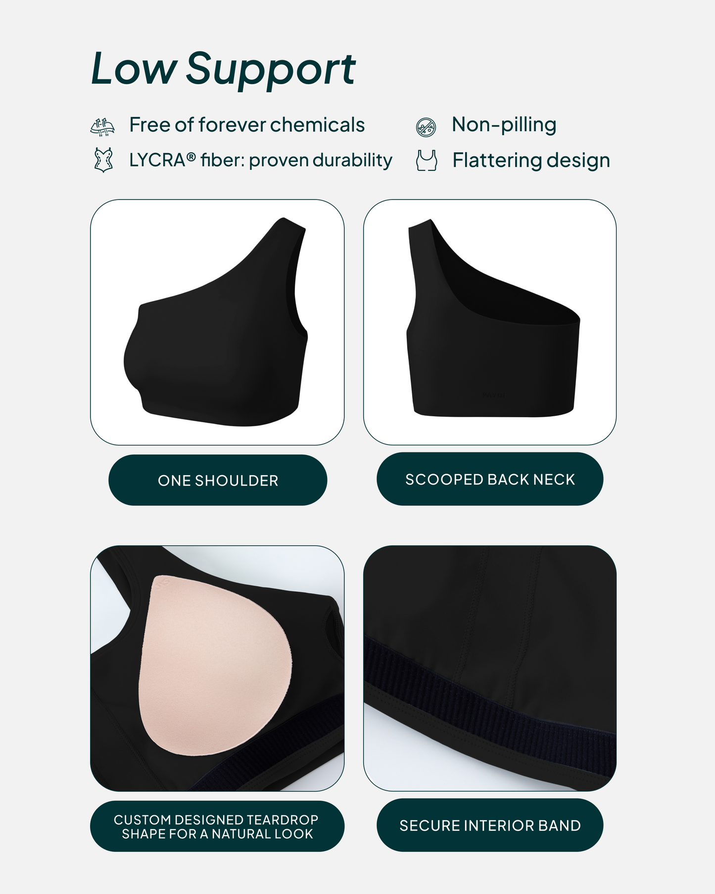 Athleisure One-Shoulder Low-Support Sports Bra