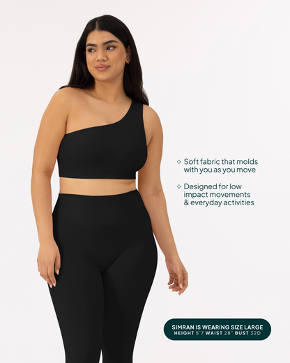 Athleisure One-Shoulder Low-Support Sports Bra