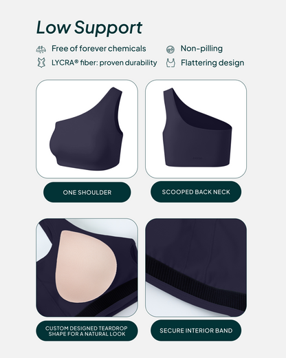 Athleisure One-Shoulder Low-Support Sports Bra
