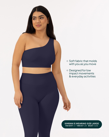 Athleisure One-Shoulder Low-Support Sports Bra