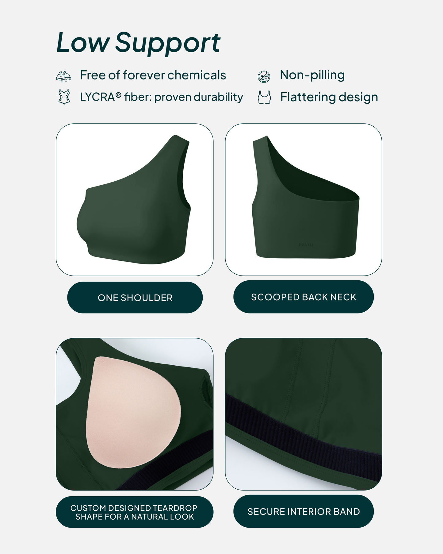 Athleisure One-Shoulder Low-Support Sports Bra
