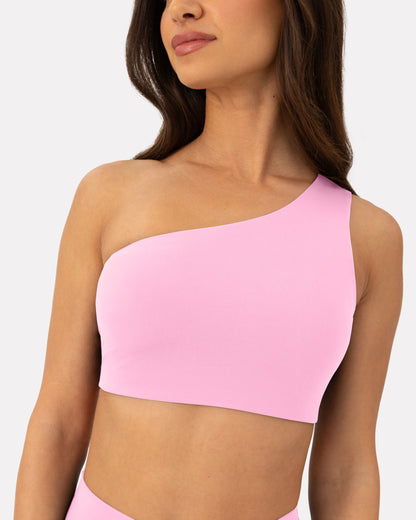 Athleisure One-Shoulder Low-Support Sports Bra