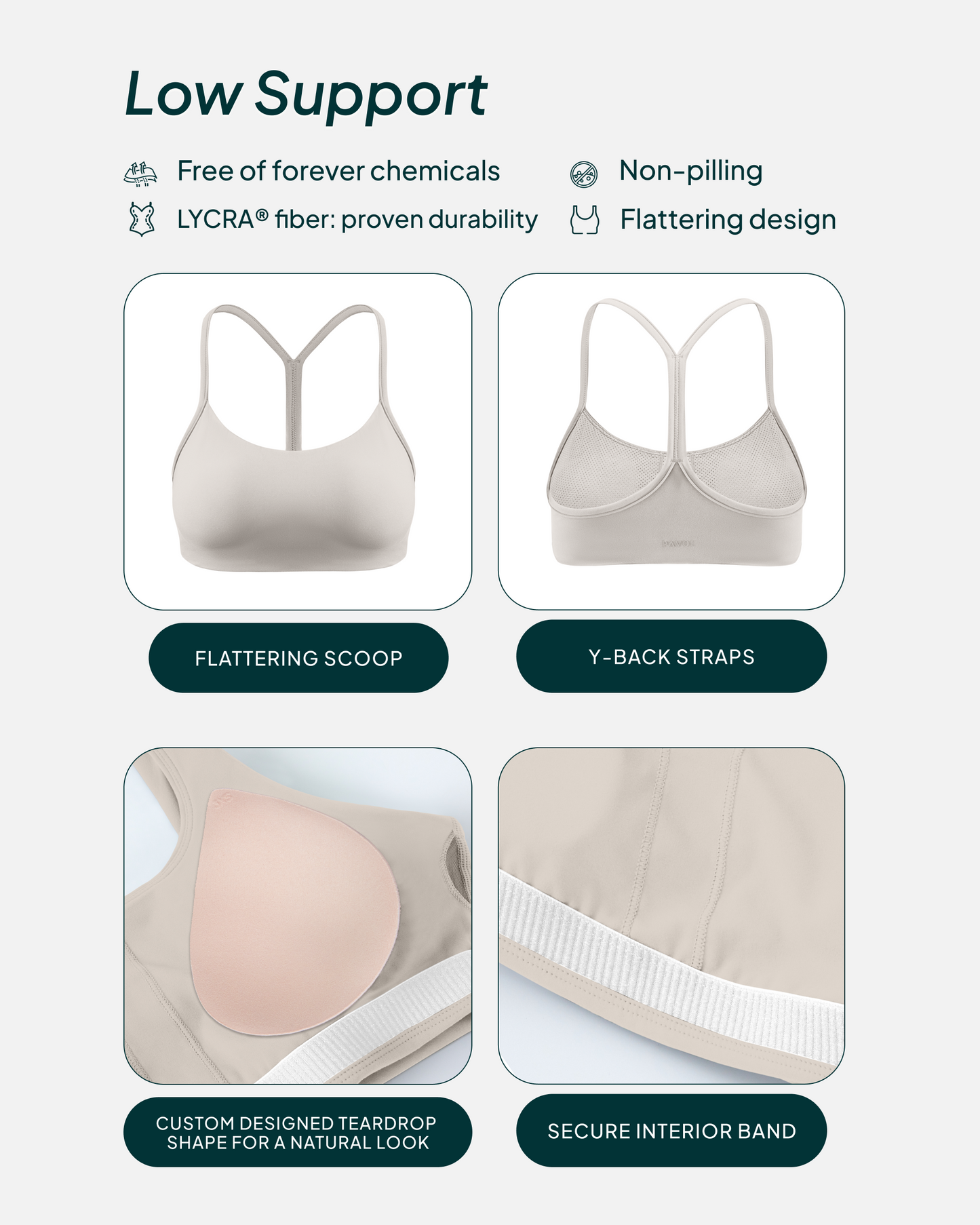 Athleisure Y-Back Buttery Soft Low Support Bra