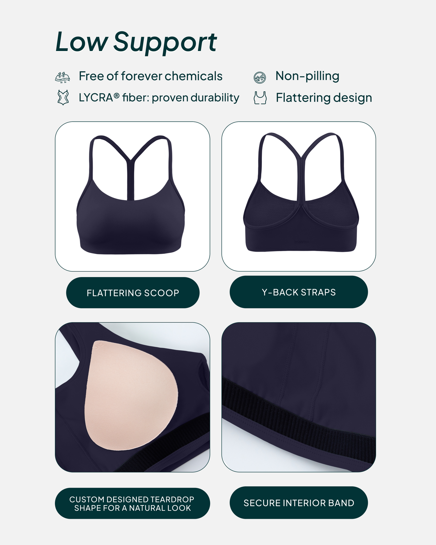 Athleisure Y-Back Buttery Soft Low Support Bra