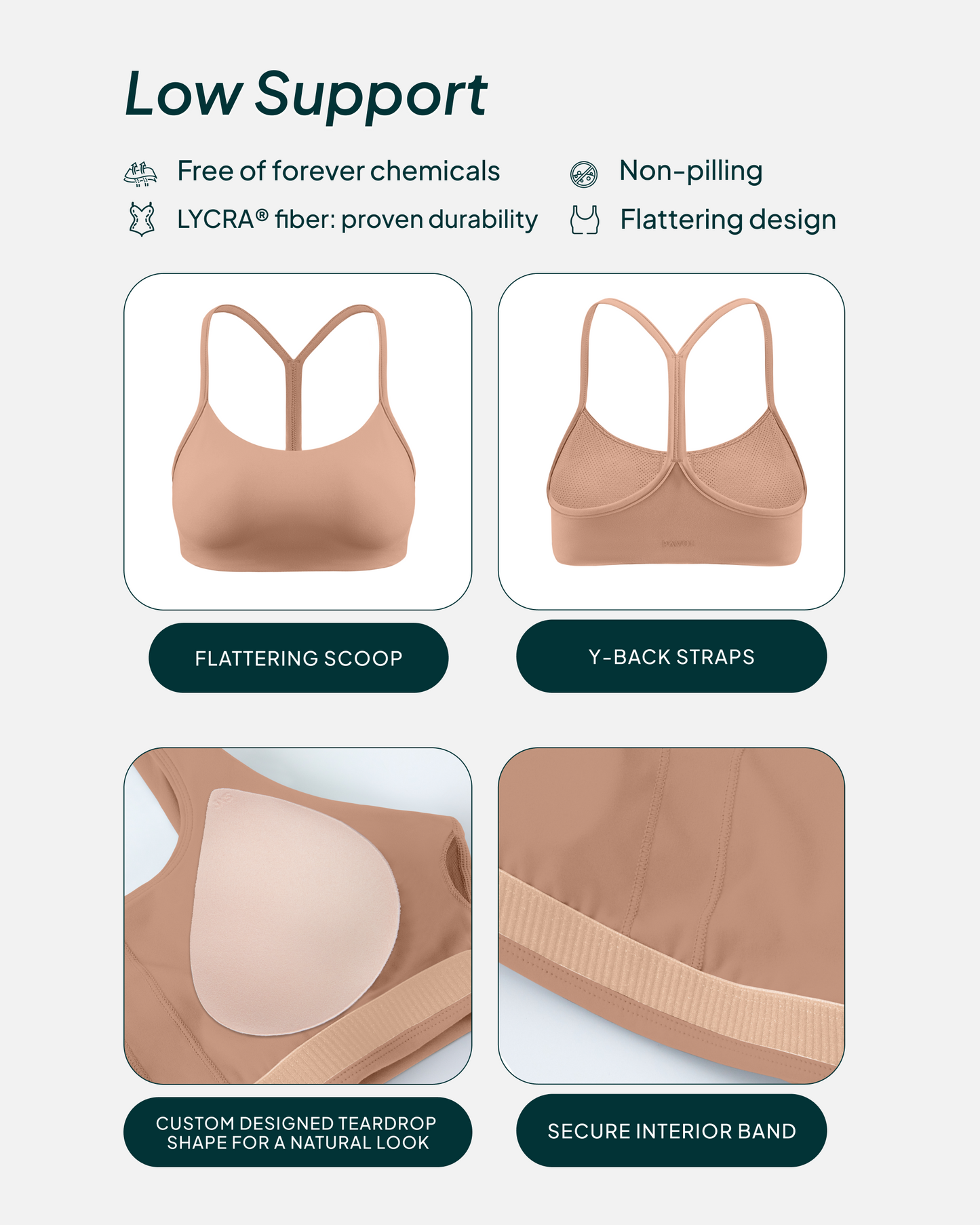 Athleisure Y-Back Buttery Soft Low Support Bra