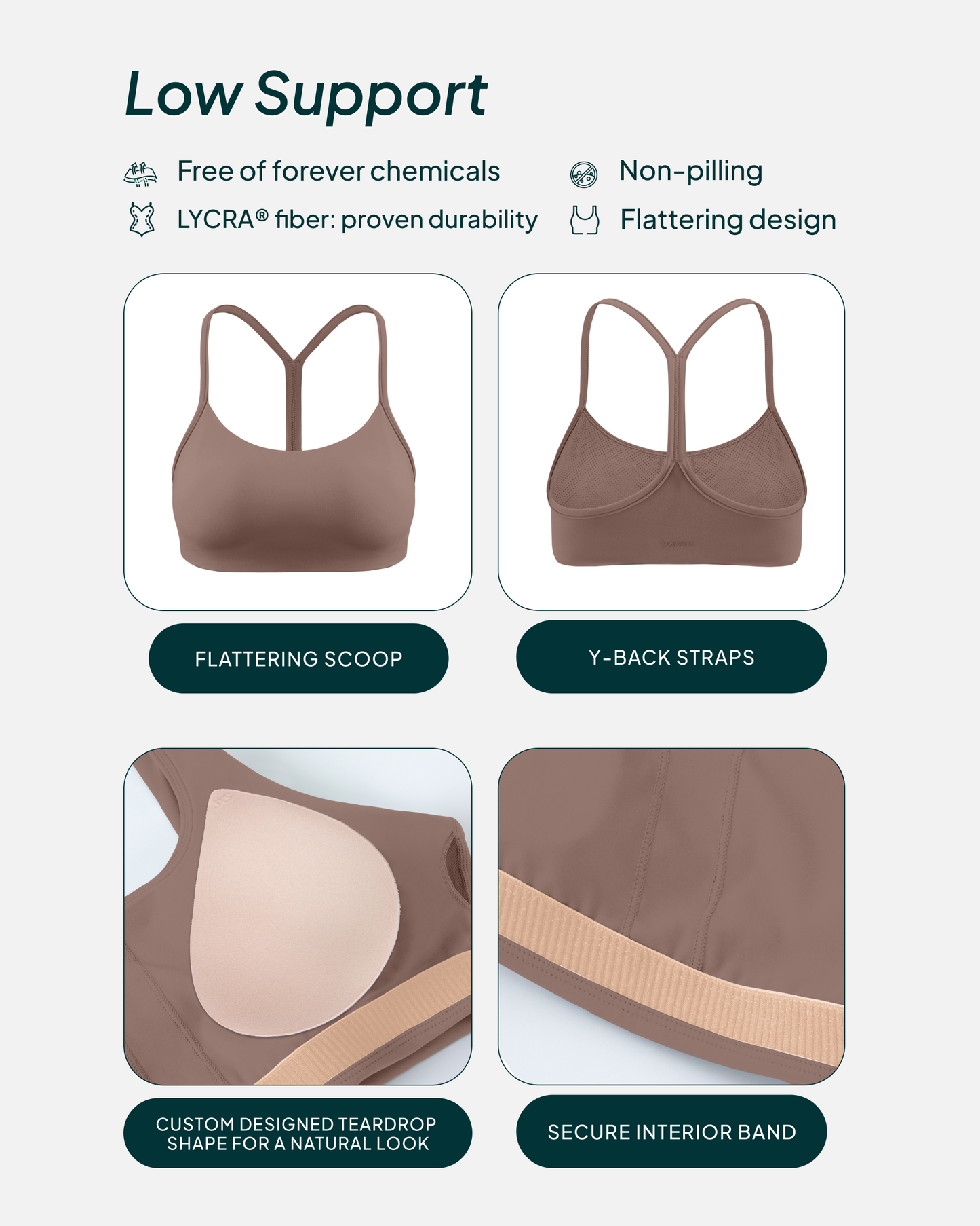 Athleisure Y-Back Buttery Soft Low Support Bra