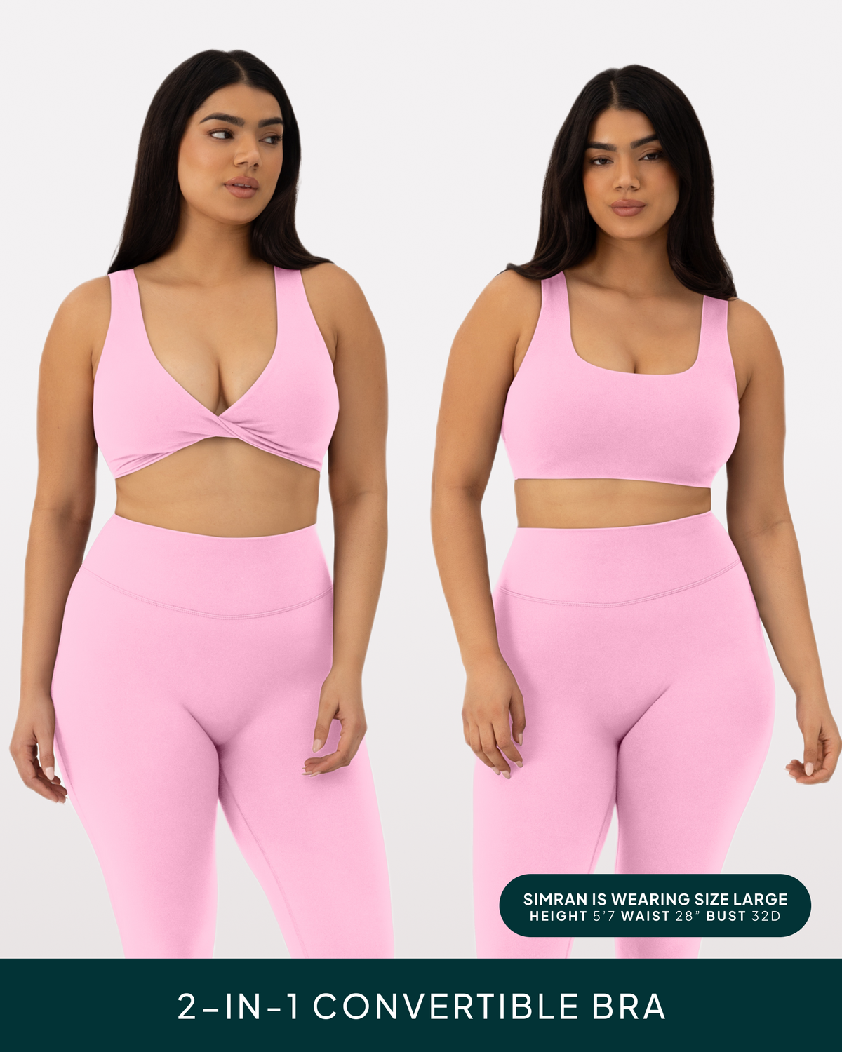 Athleisure Twist-Front Reversible Low-Impact Sports Bra
